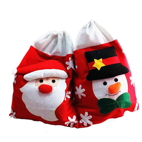 Christmas Gift Bags Non-woven Fabric Candy Sweet Treat Bags for Christmas Decoration (Santa Claus Type)