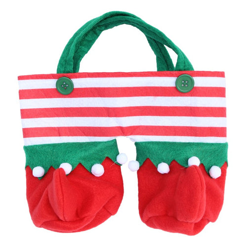 Merry Christmas Gift Treat Candy Wine Bottle Bag Elf Suspender Pants Trousers Decor Christmas Gift Bags